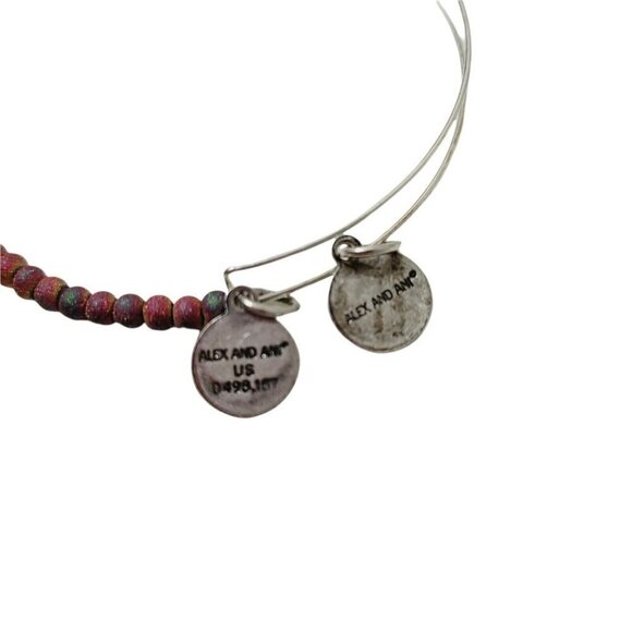 2 Alex and Ani Ether Beaded Bracelets Violet Silver & Nectar Gold Rafaelian - Picture 4 of 9